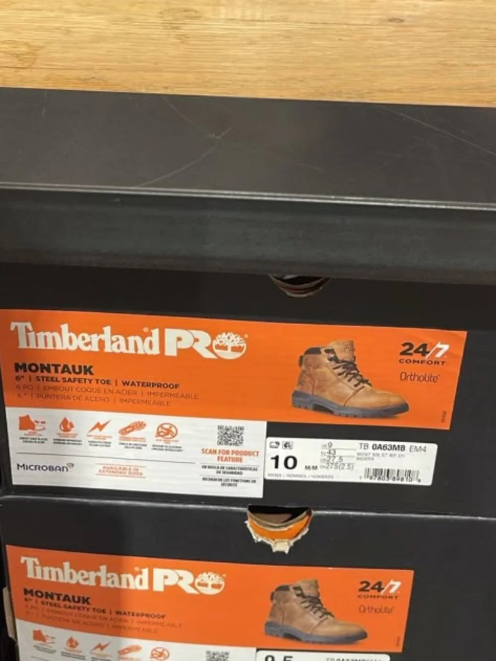 TIMBERLAND PRO MEN'S  6'' MONTAUK SAFETY TOE MD BROWN  A63MB-EM4 ALL SIZES